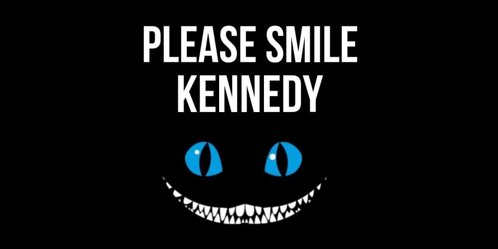 Greetings card с именем, Kennedy Please smile кот улыбается Greetings with text for free download 