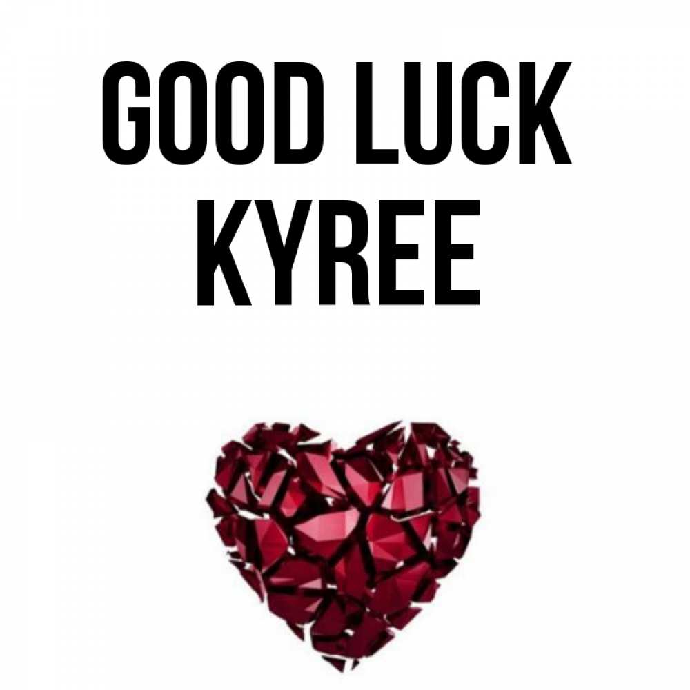 Greetings card с именем, Kyree Good luck бордовое из кристаллов  1 Greetings with text for free download 