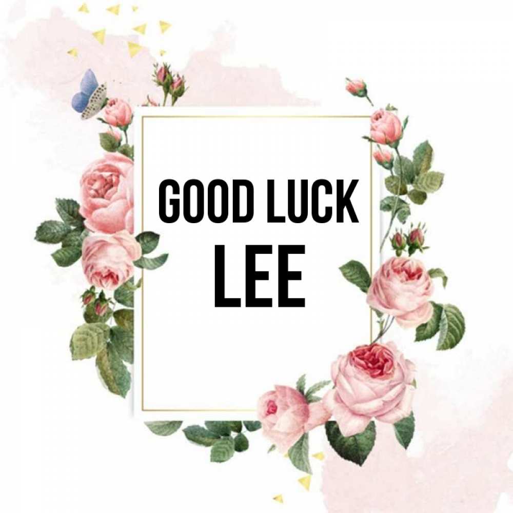 Greetings card с именем, Lee Good luck розовые розы Greetings with text for free download 