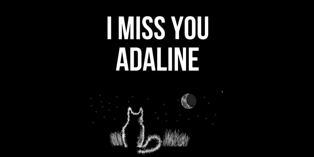 Greetings card с именем, Adaline I miss you кот Greetings with text for free download 