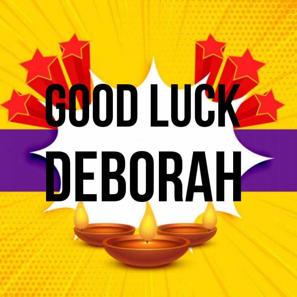 Greetings card с именем, Deborah Good luck векторное изображение Greetings with text for free download 
