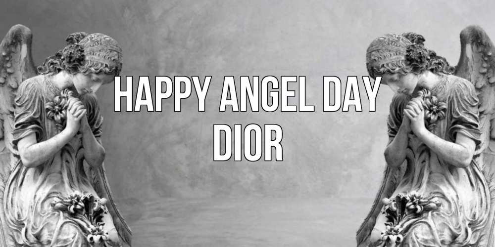 Greetings card с именем, Dior happy angel day Ангел на небе Greetings with text for free download 
