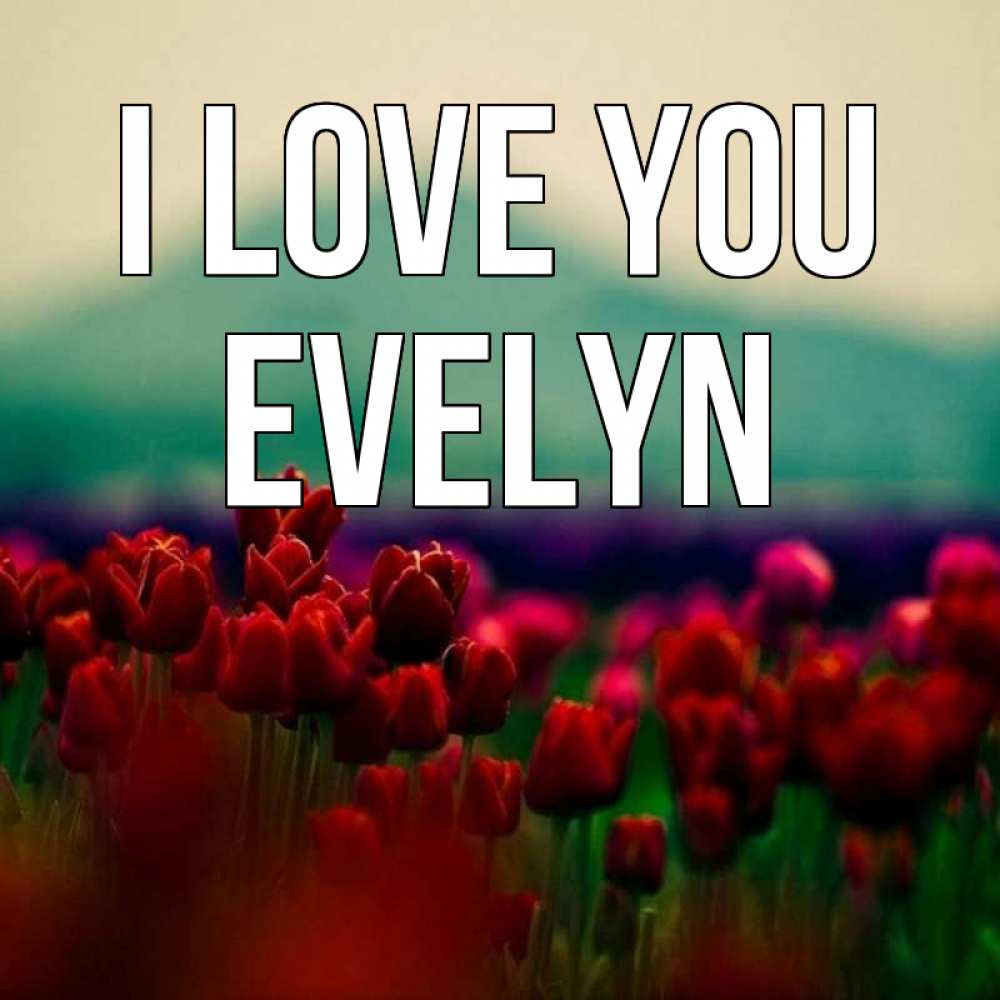 Greetings card с именем, Evelyn I love you тюльпаны 4 Greetings with text for free download 