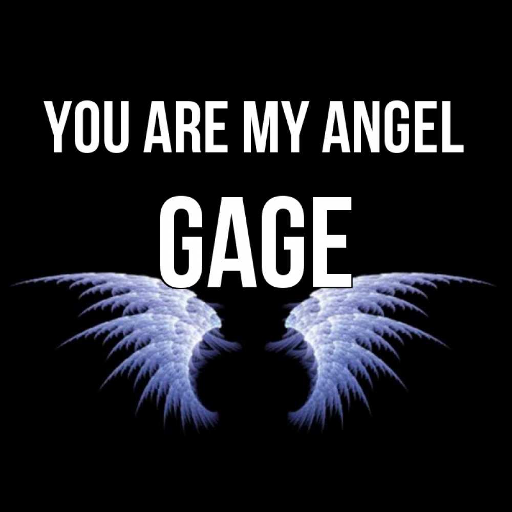 Greetings card с именем, Gage You are my angel ангельские крылья на черном фоне Greetings with text for free download 