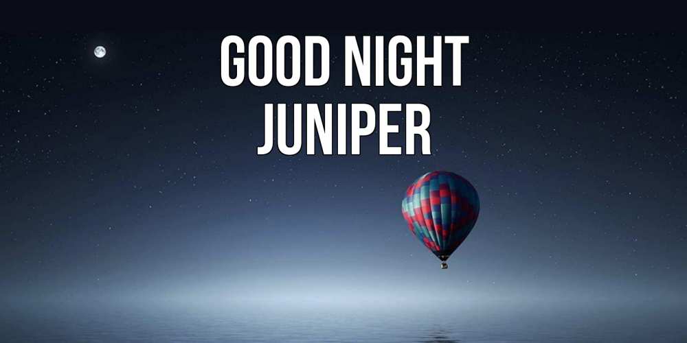 Greetings card с именем, Juniper Good night ночная открытка Greetings with text for free download 