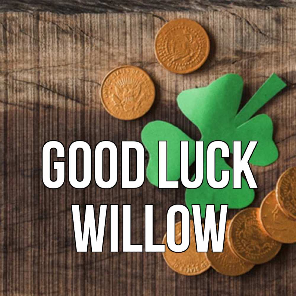 Greetings card с именем, Willow Good luck на удачу сегодня Greetings with text for free download 