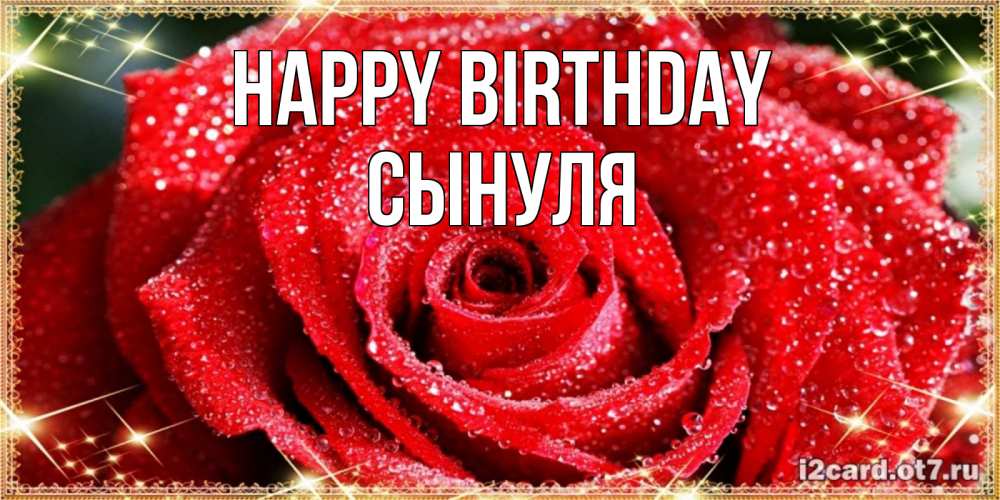 Greetings card с именем, Сынуля Happy Birthday роса и роза. открытка с красивой розой Greetings with text for free download 