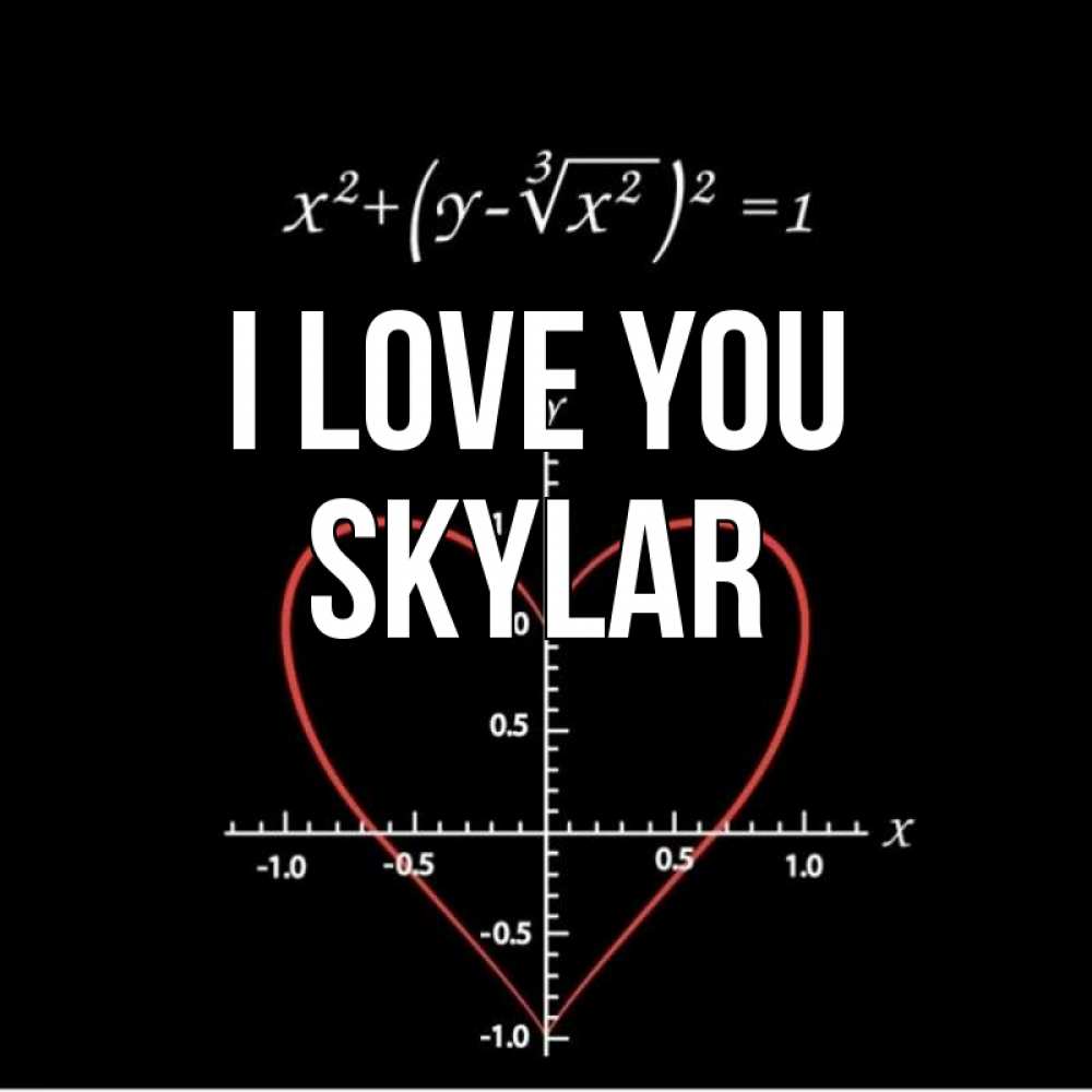 Greetings card с именем, Skylar I love you сердечная формула Greetings with text for free download 
