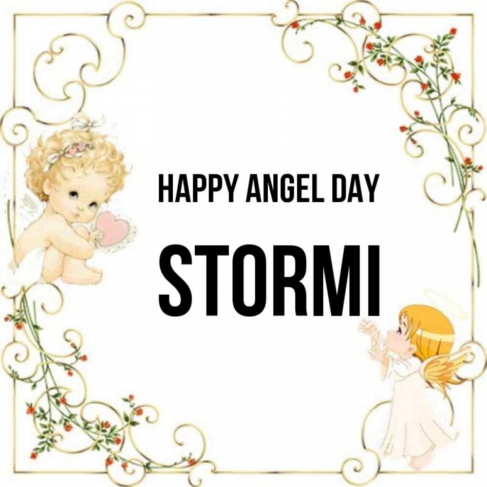 Greetings card с именем, Stormi happy angel day ангелы желают прекрасных именин Greetings with text for free download 