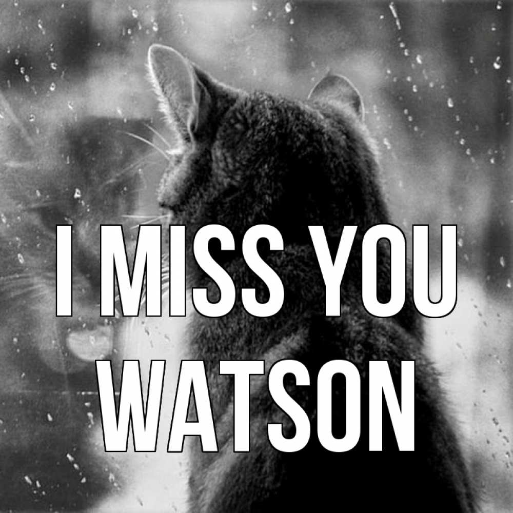 Greetings card с именем, Watson I miss you скорее ко мне приходи 1 Greetings with text for free download 