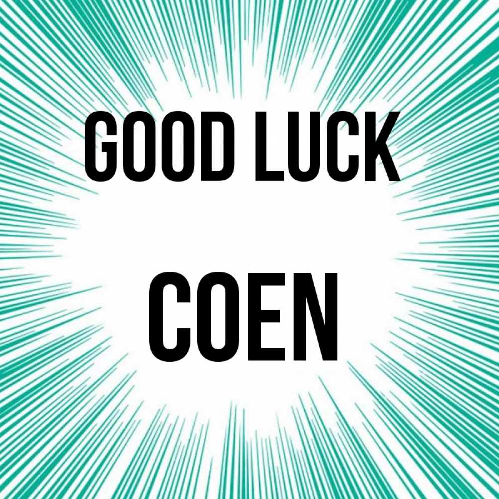 Greetings card с именем, Coen Good luck на удачу Greetings with text for free download 