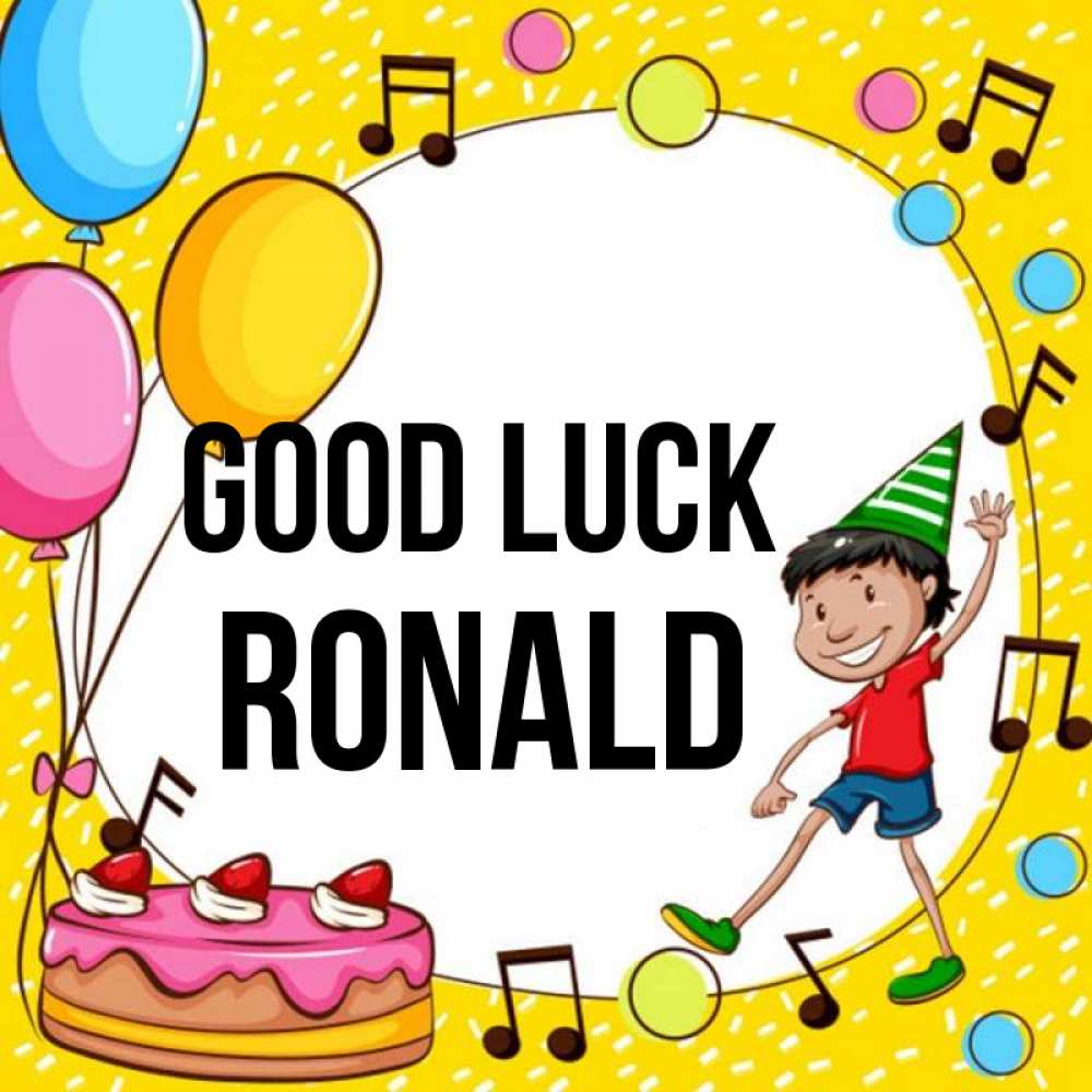 Greetings card с именем, Ronald Good luck открытка 1 Greetings with text for free download 