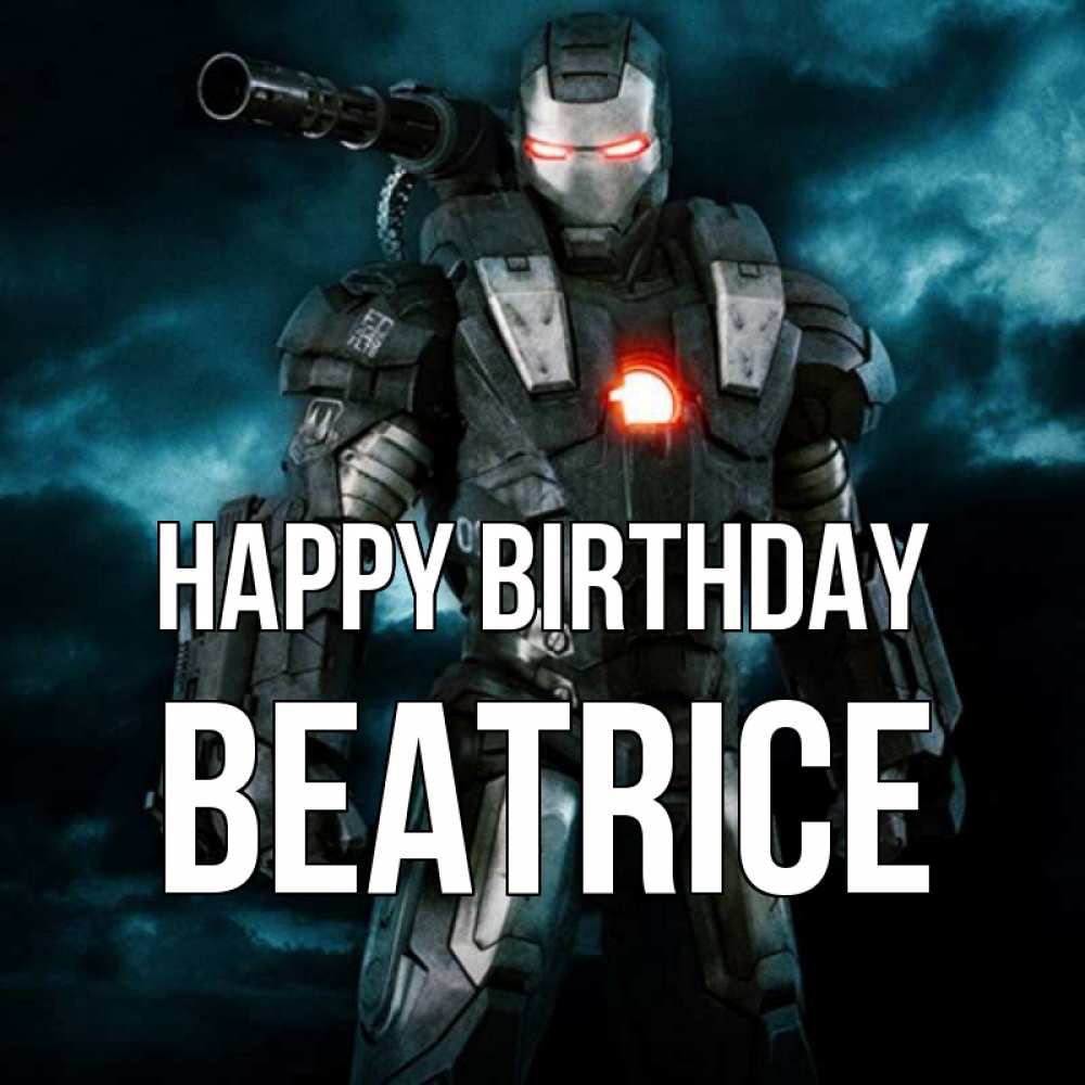 Greetings card с именем, Beatrice Happy Birthday марвел супергерой в новом костюме Greetings with text for free download 