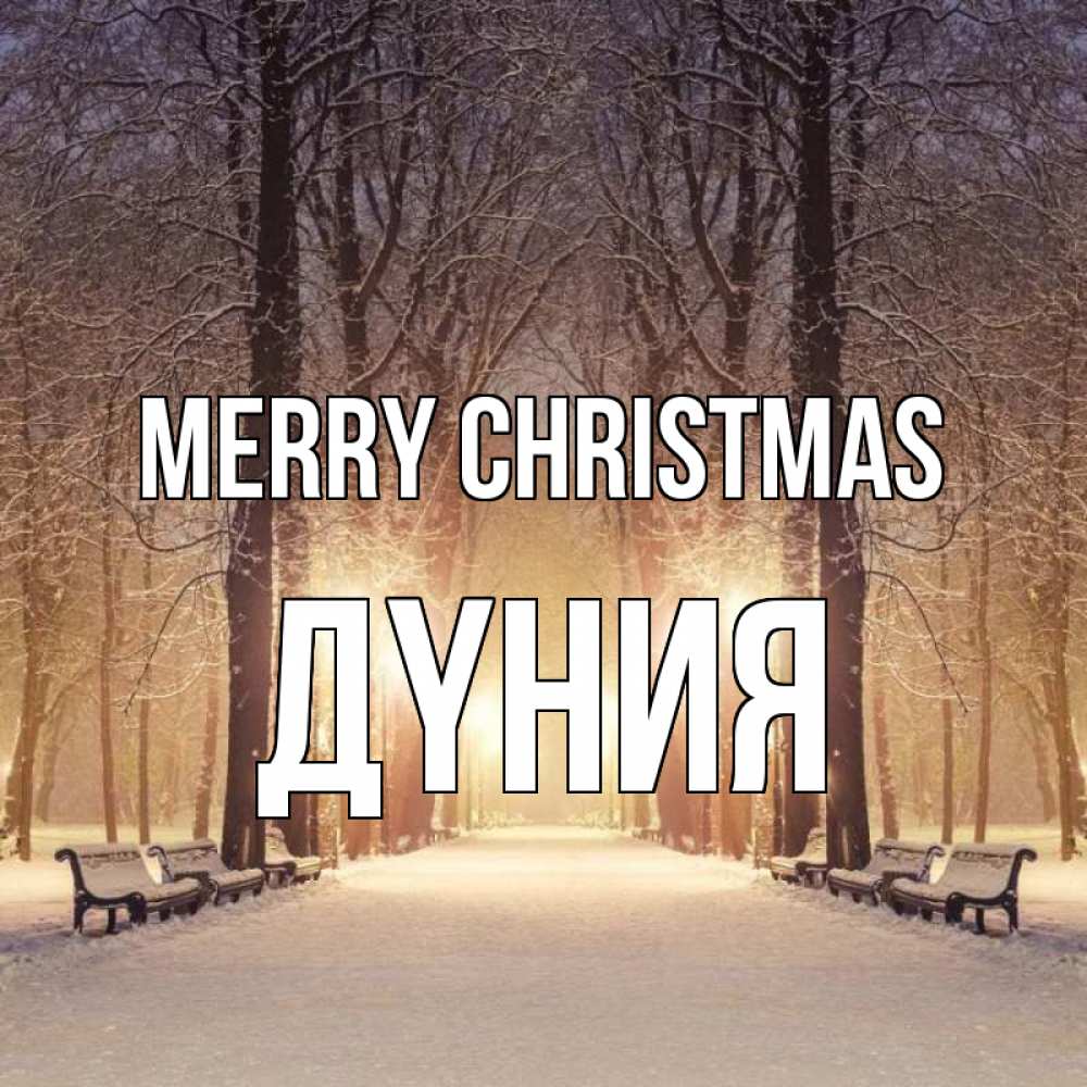 Greetings card с именем, ДҮНИЯ Merry Christmas зима, парк, фонарь, лес Greetings with text for free download 