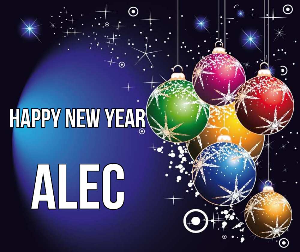 Greetings card с именем, Alec Happy New Year новый год Greetings with text for free download 