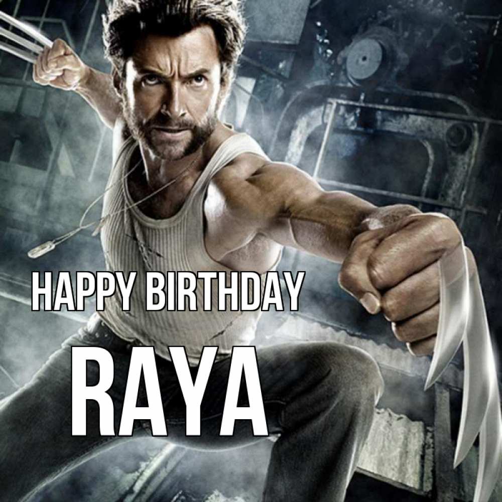 Greetings card с именем, Raya Happy Birthday супергерой в ярости Greetings with text for free download 