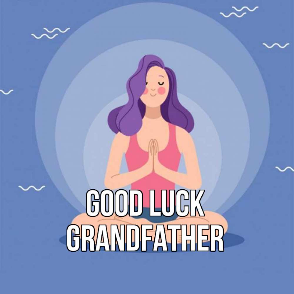 Greetings card с именем, grandfather Good luck девушка с фиолетовыми волосами Greetings with text for free download 