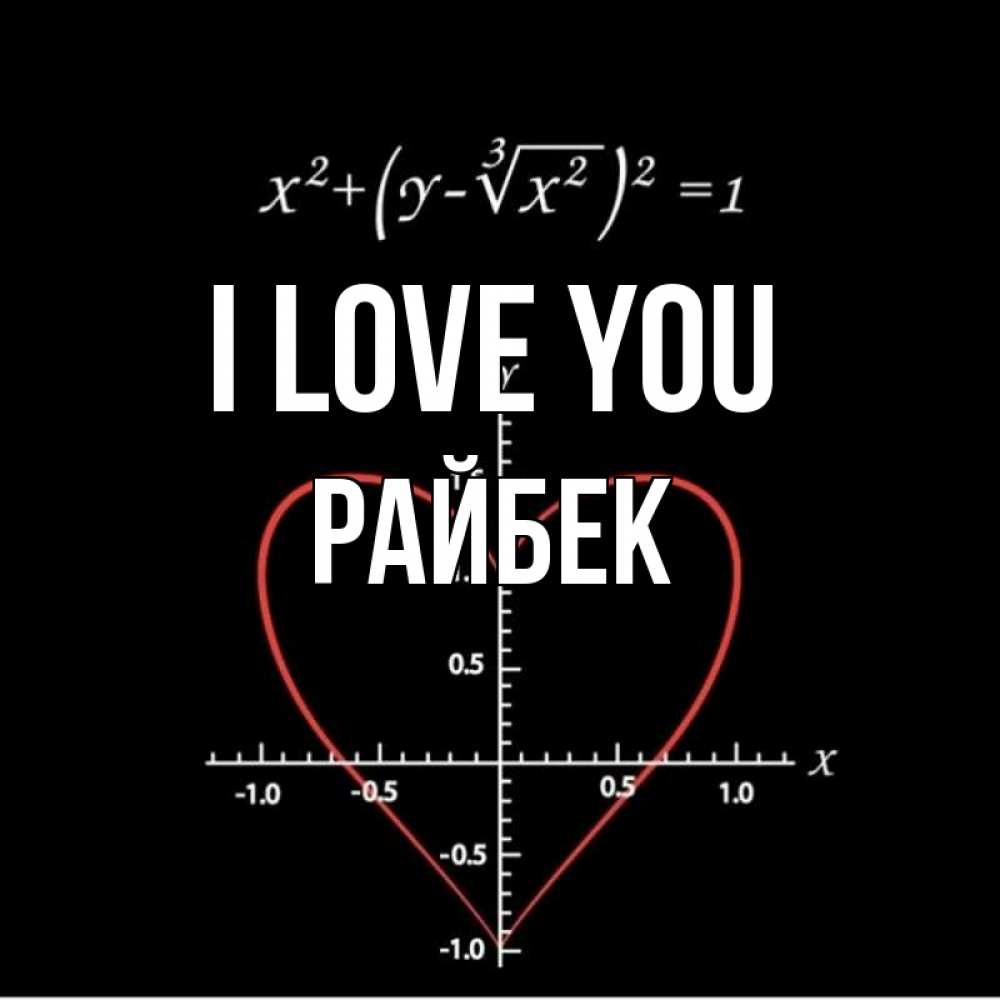 Greetings card с именем, РАЙБЕК I love you сердечная формула Greetings with text for free download 
