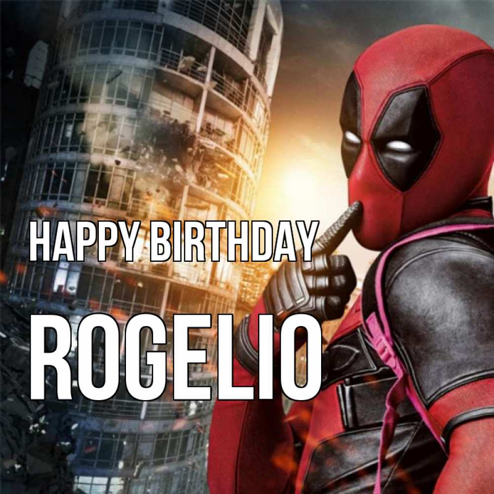 Greetings card с именем, Rogelio Happy Birthday с супергероями Greetings with text for free download 