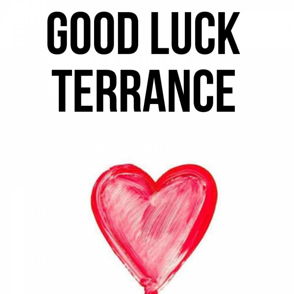 Greetings card с именем, Terrance Good luck рисунок маркером Greetings with text for free download 