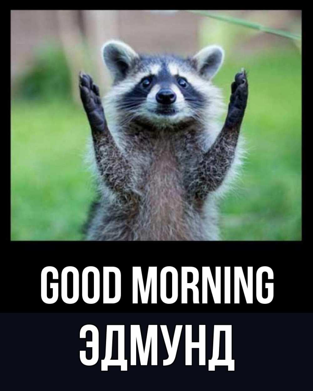 Greetings card с именем, Эдмунд Good morning хорошее настроение утречком Greetings with text for free download 