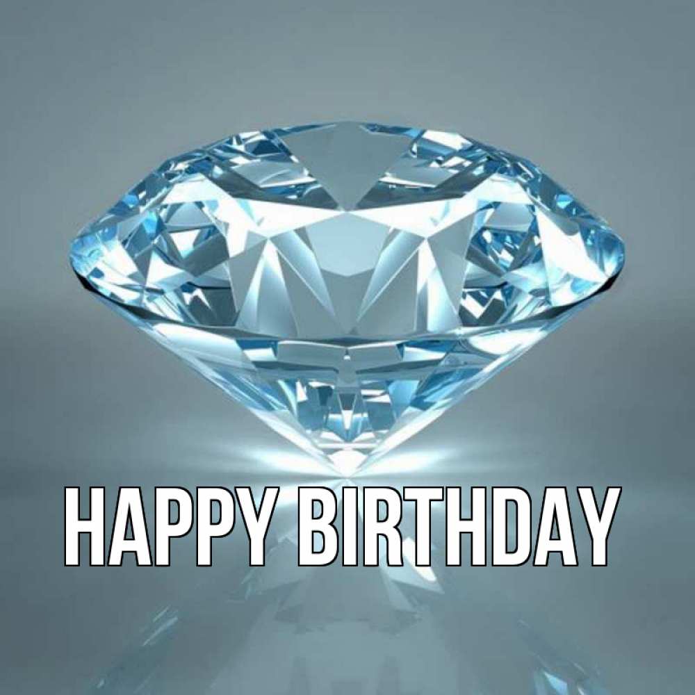 Greetings card с именем, выберите-имя Happy Birthday с бриллиантом голубого цвета Greetings with text for free download 