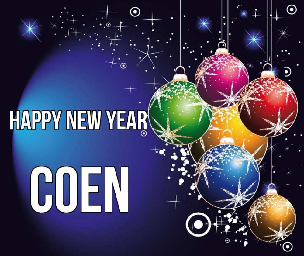 Greetings card с именем, Coen Happy New Year новый год Greetings with text for free download 