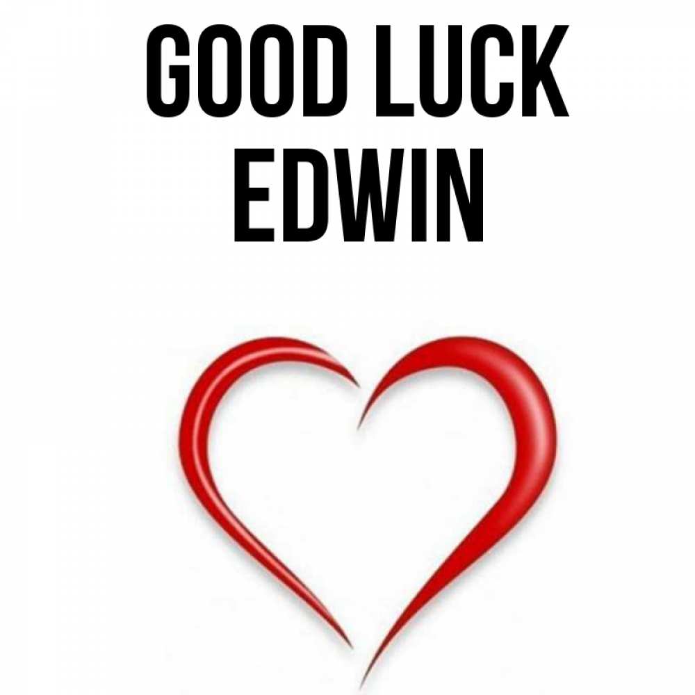 Greetings card с именем, Edwin Good luck для удачливых людей Greetings with text for free download 