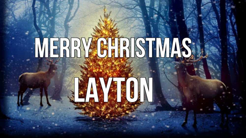 Greetings card с именем, Layton Merry Christmas олени, новогодняя елка Greetings with text for free download 