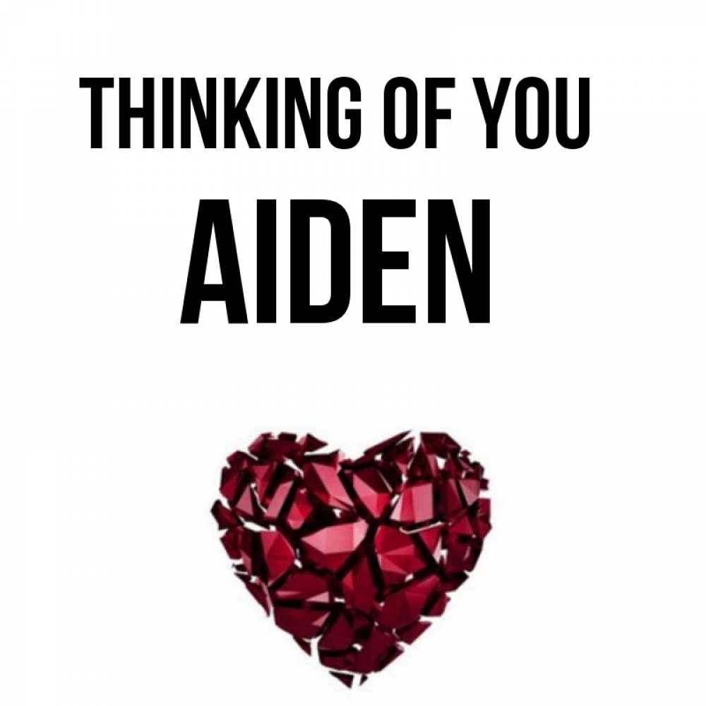 Greetings card с именем, Aiden Thinking of you рубиновое 1 Greetings with text for free download 