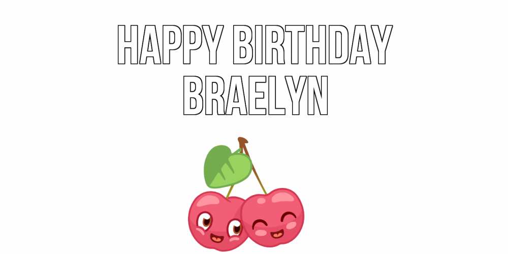 Greetings card с именем, Braelyn Happy Birthday вишенки Greetings with text for free download 