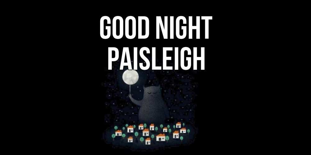 Greetings card с именем, Paisleigh Good night кот,луна, ночь, звезды Greetings with text for free download 