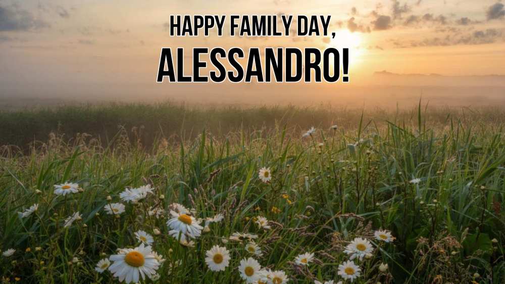 Greetings card с именем, Alessandro happy family day с днем семьи Greetings with text for free download 
