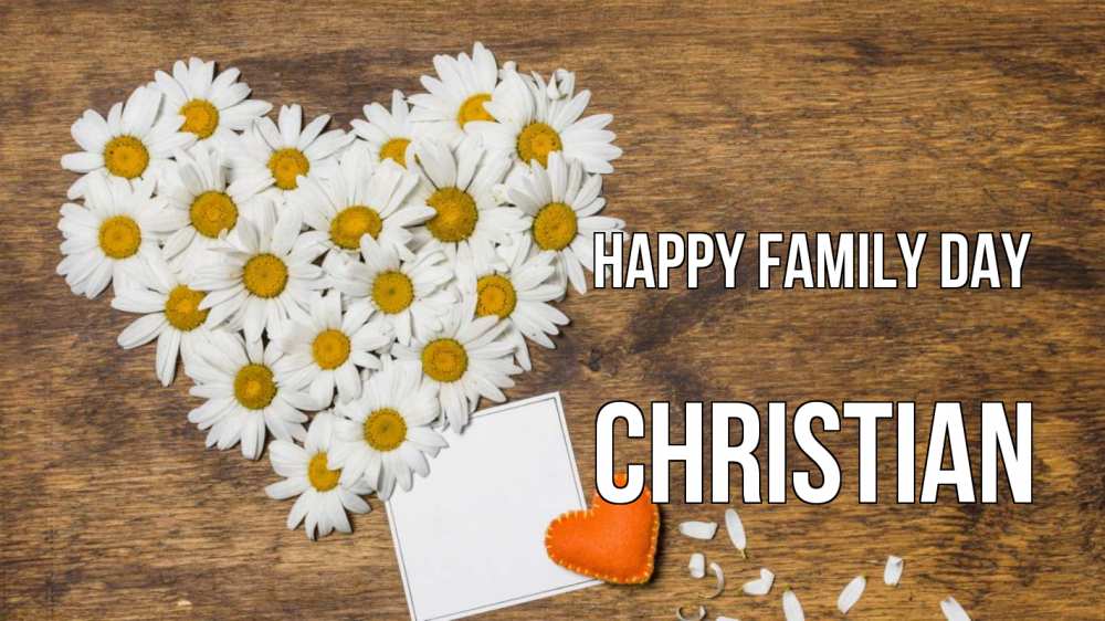 Greetings card с именем, Christian happy family day с днем семьи Greetings with text for free download 