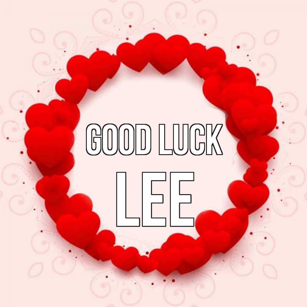Greetings card с именем, Lee Good luck на удачу любимому или любимой Greetings with text for free download 