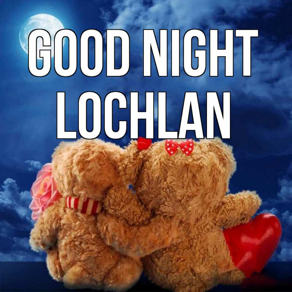Greetings card с именем, Lochlan Good night плюшевые Greetings with text for free download 