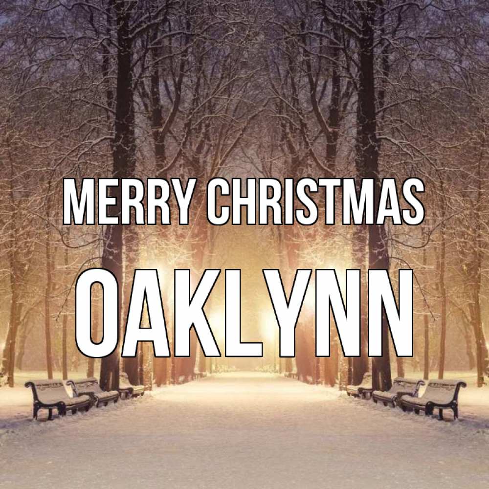 Greetings card с именем, Oaklynn Merry Christmas зима, парк, фонарь, лес Greetings with text for free download 