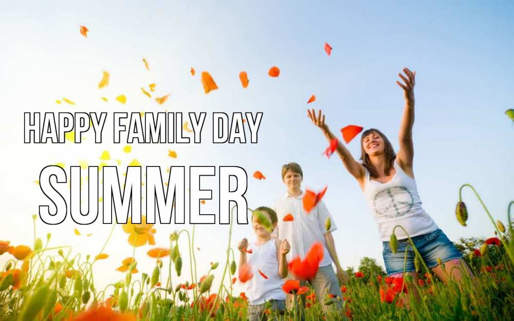 Greetings card с именем, Summer happy family day с днем семьи Greetings with text for free download 