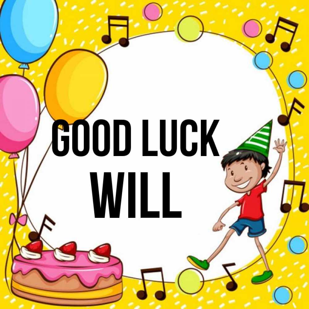 Greetings card с именем, Will Good luck открытка 1 Greetings with text for free download 