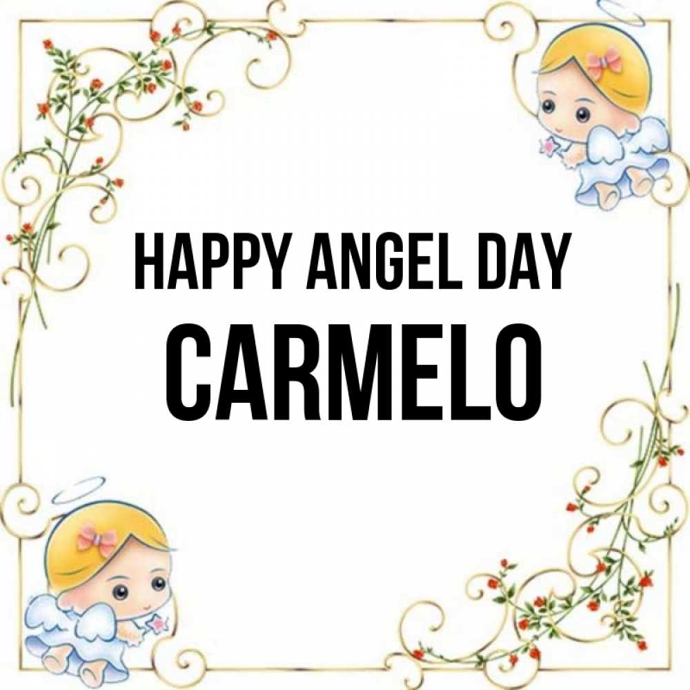 Greetings card с именем, Carmelo happy angel day девочки ангелы Greetings with text for free download 