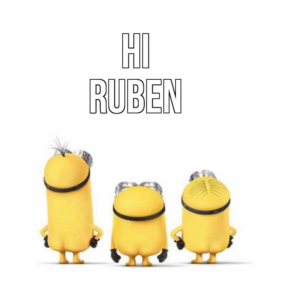 Greetings card с именем, Ruben Hi приветики Greetings with text for free download 