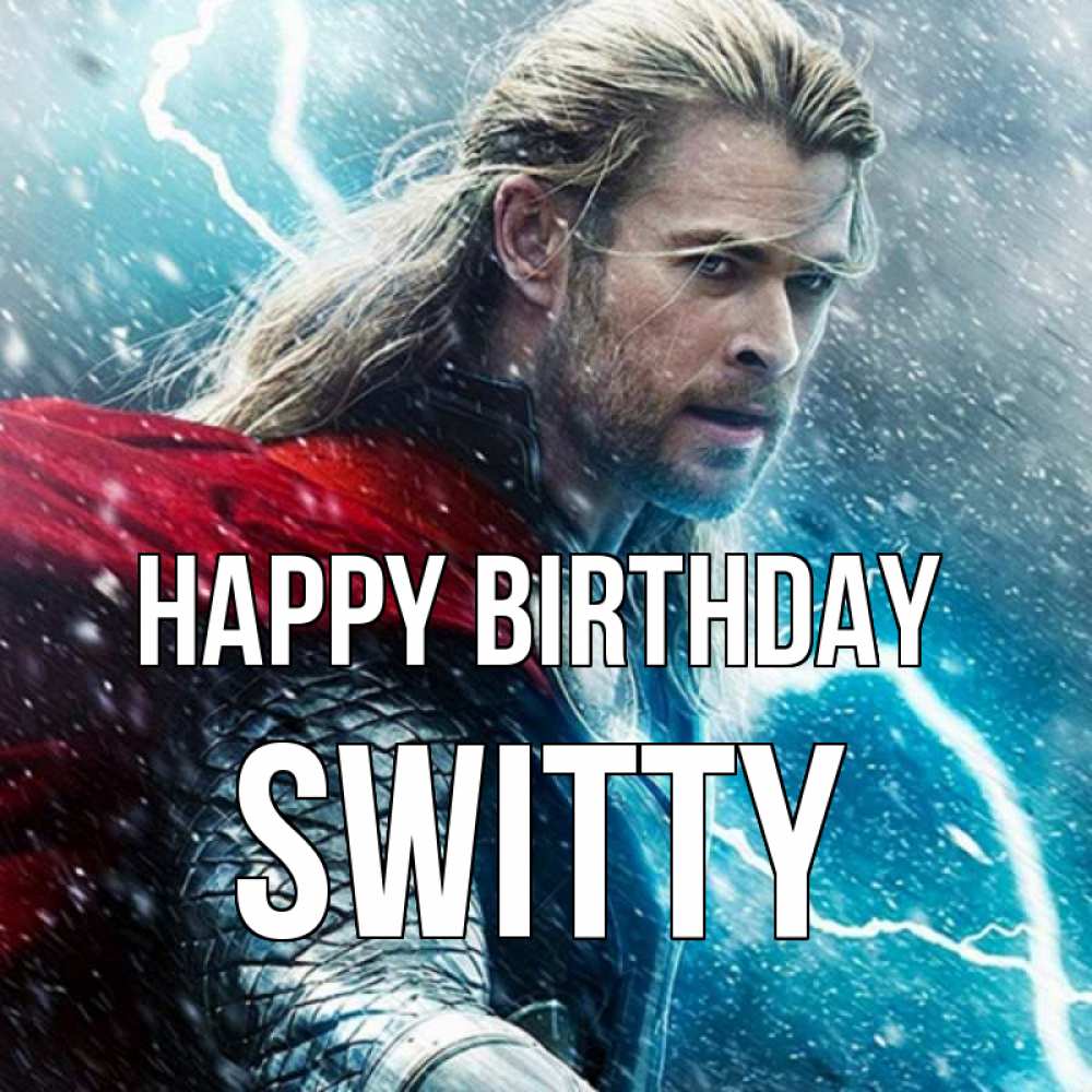 Greetings card с именем, switty Happy Birthday марвел боги Greetings with text for free download 