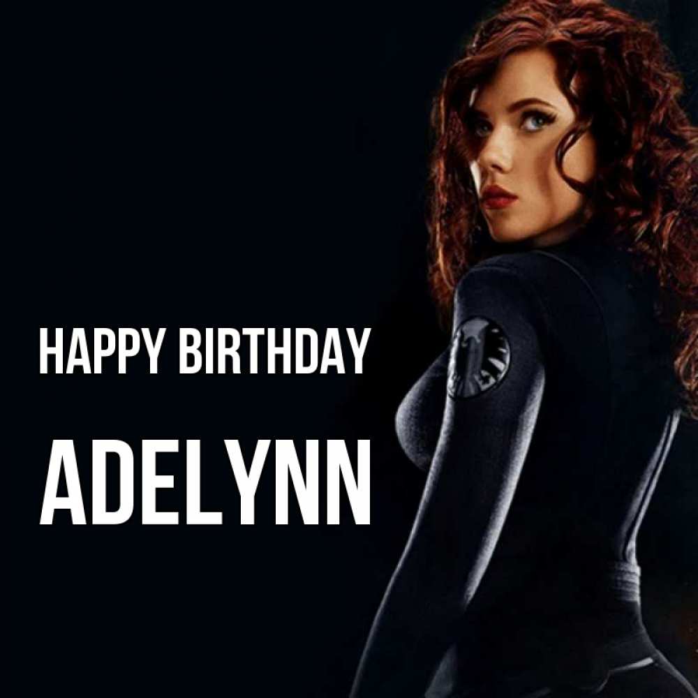 Greetings card с именем, Adelynn Happy Birthday Марвел черная вдова Greetings with text for free download 