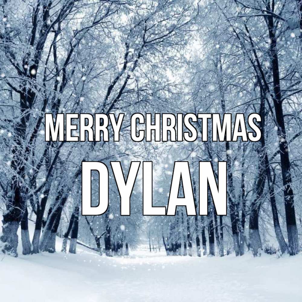 Greetings card с именем, Dylan Merry Christmas снег, лес, парк Greetings with text for free download 