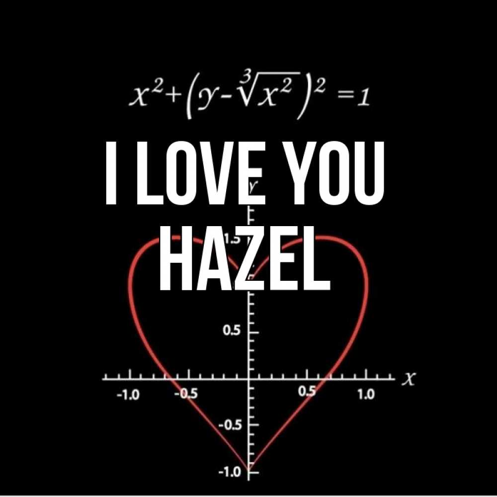 Greetings card с именем, Hazel I love you сердечная формула Greetings with text for free download 