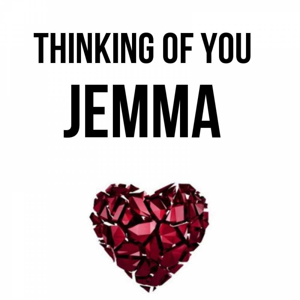 Greetings card с именем, Jemma Thinking of you рубиновое 1 Greetings with text for free download 