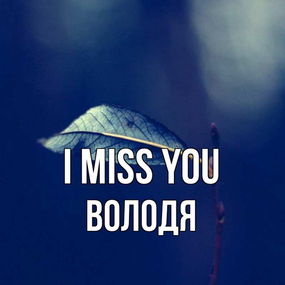 Greetings card с именем, Володя I miss you одна ветка 1 Greetings with text for free download 