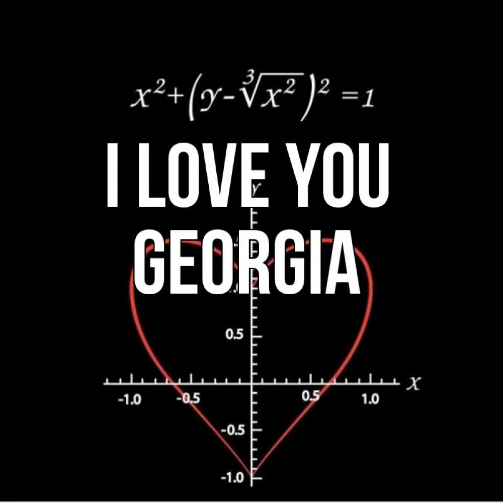 Greetings card с именем, Georgia I love you сердечная формула Greetings with text for free download 