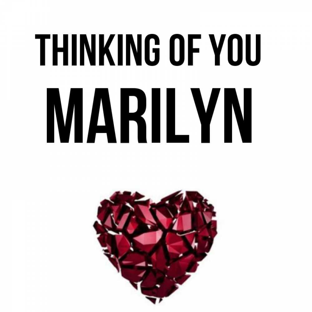 Greetings card с именем, Marilyn Thinking of you рубиновое 1 Greetings with text for free download 