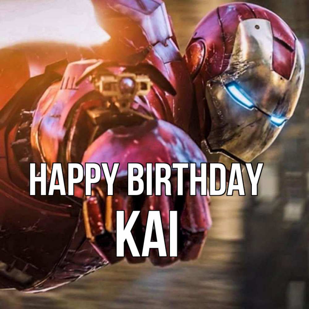 Greetings card с именем, Kai Happy Birthday марвел супергерои в костюме Greetings with text for free download 